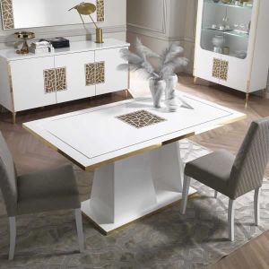 TABLE À MANGER SEULE Table de repas - NAHESA - Blanc - Bois - L 160 x l
