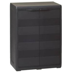 Armoire De Rangement De Jardin Avec 2 Portes Et 1 Etagere Noir Achat Vente Armoire De Chambre Armoire De Rangement De Cdiscount