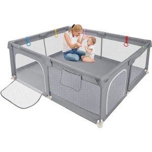 Parc pour Bébé, 110x150cm 120x180cm 150x180cm 180x200cm Parc Bébé Pliable,  Barrière De Sécurité Robuste pour Enfant, Clôture De Jeu pour Bébé en Bois