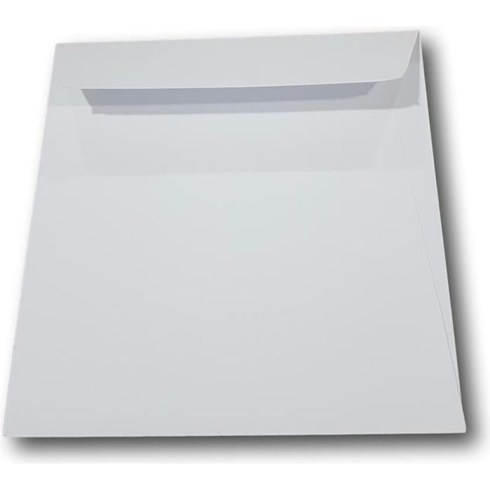 Lot de 25 enveloppes carrées blanc naturel (crème) - 100 g/m² - 15