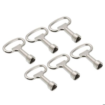 PATIKIL 13x8mm Clé Triangle 3 Pièces - Clé Pour Armoire Électrique Gaz Eau Compteur Ascenseur Argent