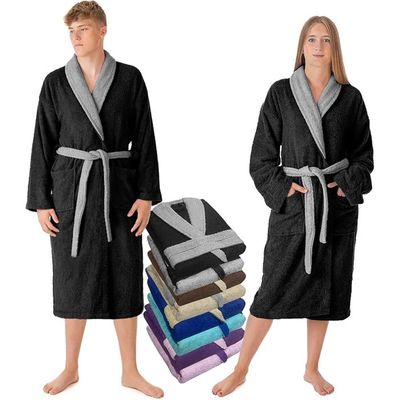 LEBENGOOD Peignoir Unisexe Pour Femme Et Homme, 100% Coton éponge Américain, 400 G, Avec Ceinture, Poches, Douche, Peignoir, Serviette