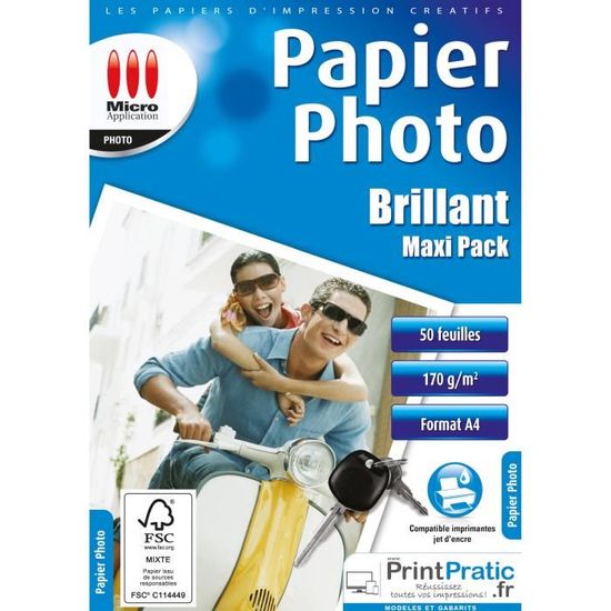 Papier Photo Premier 195 Ultra Brillant Adhesif<br>Format