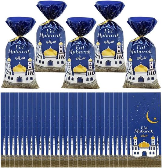 100 Sachet Bonbon Eid Mubarak Sachets de Friandises de Fête Sacs