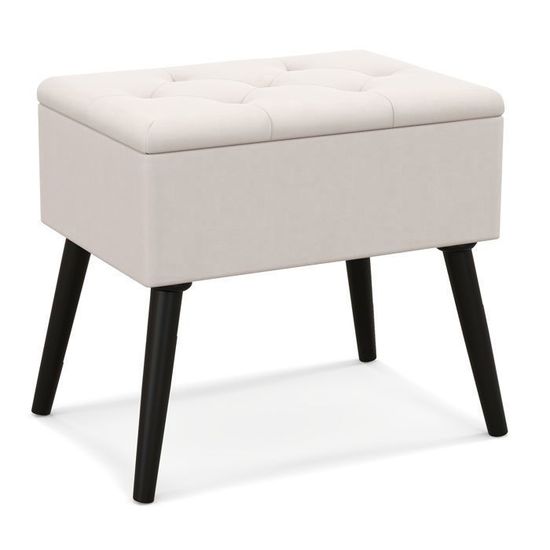 Tabouret De Coiffeuse Avec Dossier Nœud Élégant - Siège Rembourré Fausse Laine - Charge 150kg