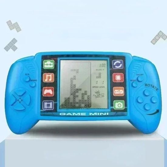 Console Jeu Portable Rétro 23-en-1 - Jeu De Briques Classique, Course, Tir - Design Mignon Bleu Pour Enfants