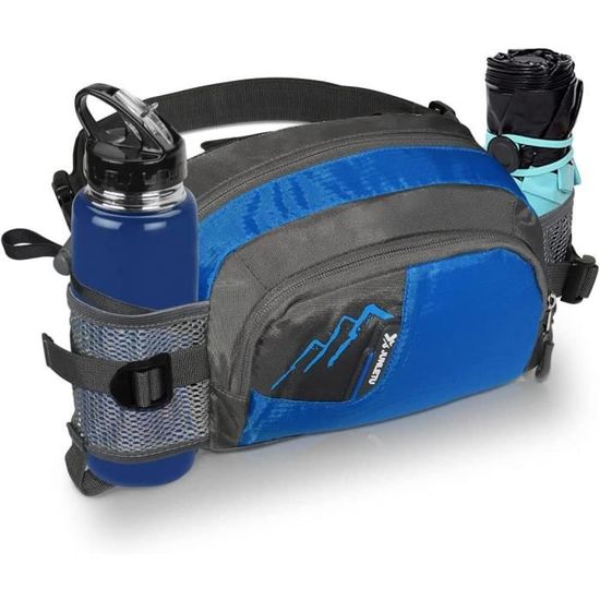 Sac Banane avec Portebouteille, Sac Banane Étanche pour Femme Homme, Sangle Réglable pour