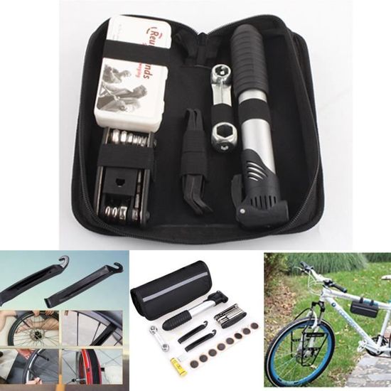 Mini kit de pompe à vélo Kit de réparation de crevaison de pompe de cadre  de vélo portable - Cdiscount Sport