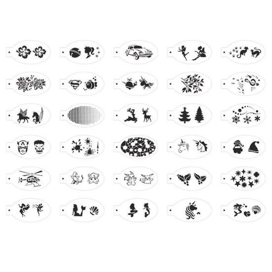 HOWAF 26 Pochoir Tatouage Maquillage Halloween Enfant, Pochoir