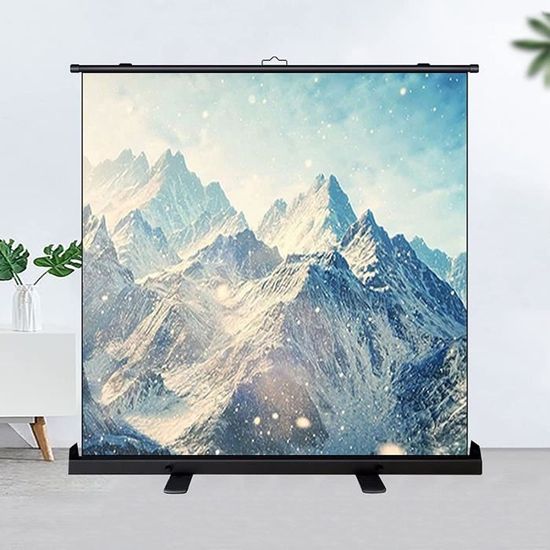 Tectake® Écran De Projection Avec Trepied, 203 X 203 Cm, Ecran Videoprojecteur, Toile Videoprojecteur HD, 1:1, 4:3, 16:9, Ecran De Projection, Toile Projecteur, Écran Projecteur, Netteté Et Brillance