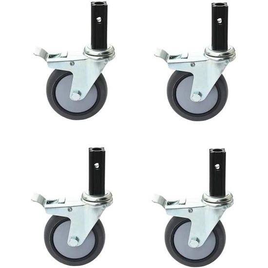 100mm roulettes Pivotantes, 4Pcs roulettes Charge Lourde avec Frein