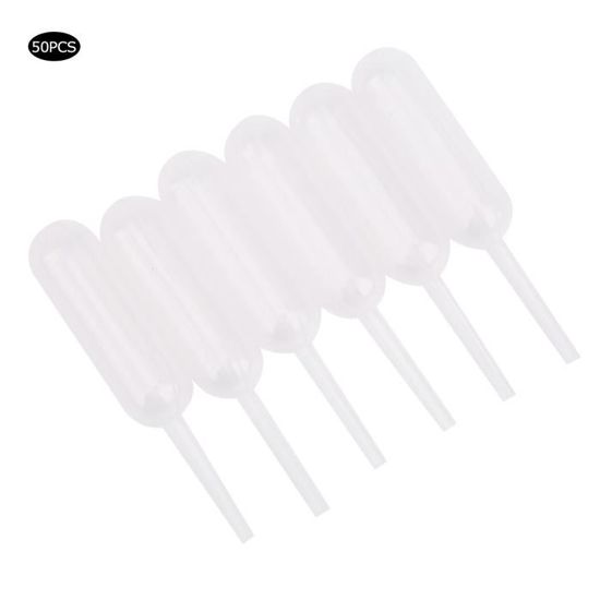 50 Pipettes Compte-gouttes En Plastique Transparent 4 Ml - Pour Décorations Cupcake, Glace, Cocktails - Pressées, 63 Mm De Long