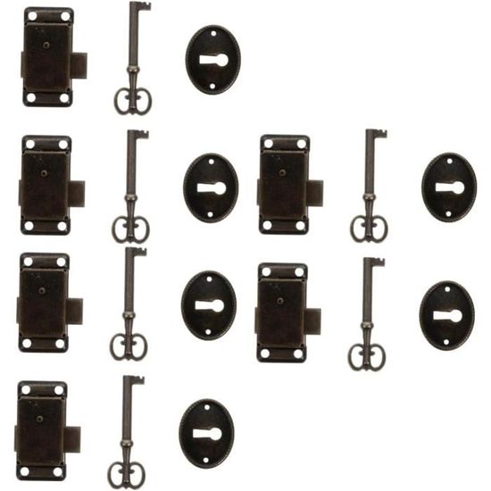 Lot De 6 Loquets Rétro Pour Coffre/boîte – En Fer, Finition Antique, Dimensions ~6,3 X 4 Cm | Pour Boîte à Bijoux, Meuble Vintage, Valise, Installation Facile Sans Perçage