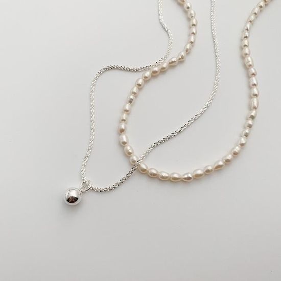 Collier En Perles D'eau Douce Véritable - Chaîne Incluse - Neuf Sans Son Emballage D'origine