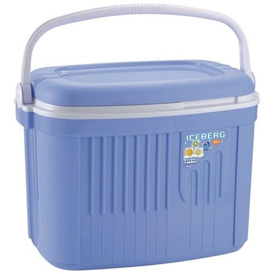 Glacière EDA Bleu Et Blanc - 32L + 8L - Portable, Couvercle Automatique - Idéale Pique-nique, Plage