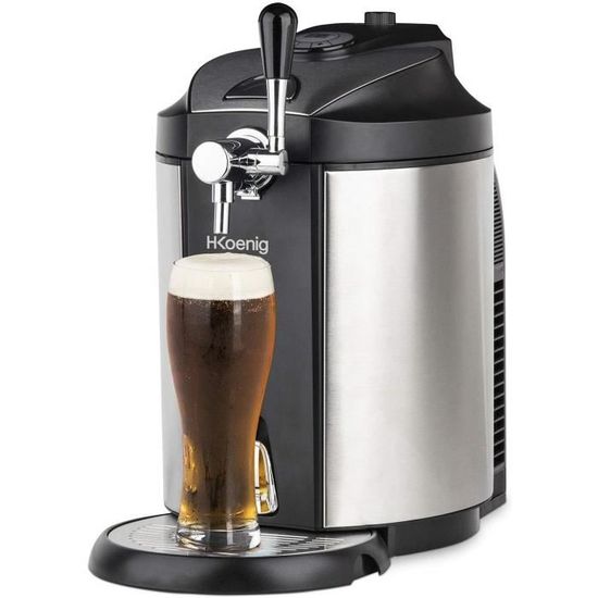 machine distributeur de bière tireuse de 5L avec Refroidissement intégré 2 à 12 °C 65W gris noir