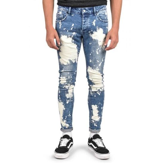 Jean bleu tachete PROJECT X PARIS Coupe skinny Homme Bleu Cdiscount Pret a Porter