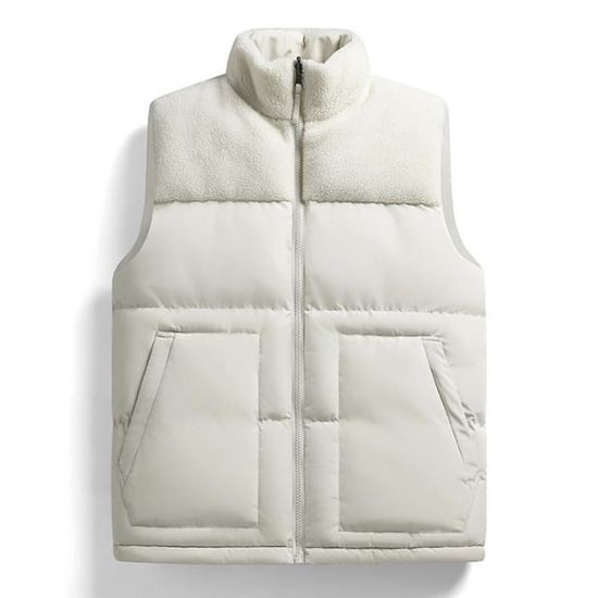 Gilet Homme Sans Manches En Polaire épaisse - Col Montant Zippé, Multi-poches, Idéal Pour L'hiver, La Pêche, Le Plein Air