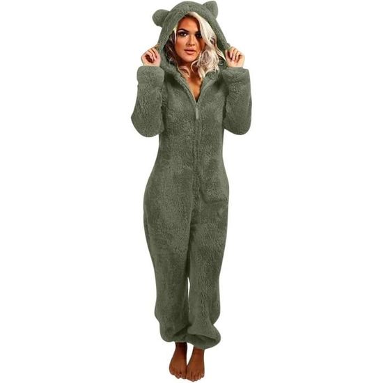 Combinaison Femme D'hiver En Peluche Géante Animaux Pyjama Unisexe à