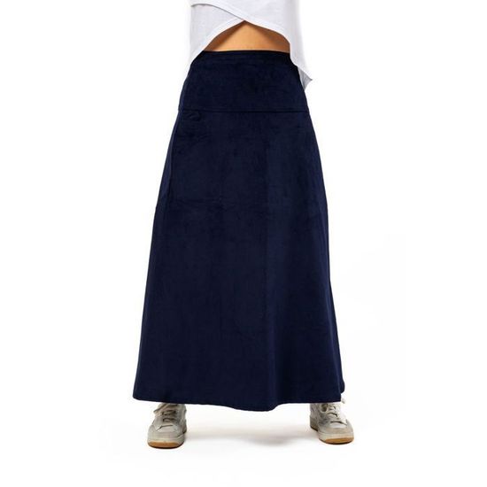 Jupe Longue En Satin Bleu Nuit - Taille S - Fermeture éclair - Style élégant
