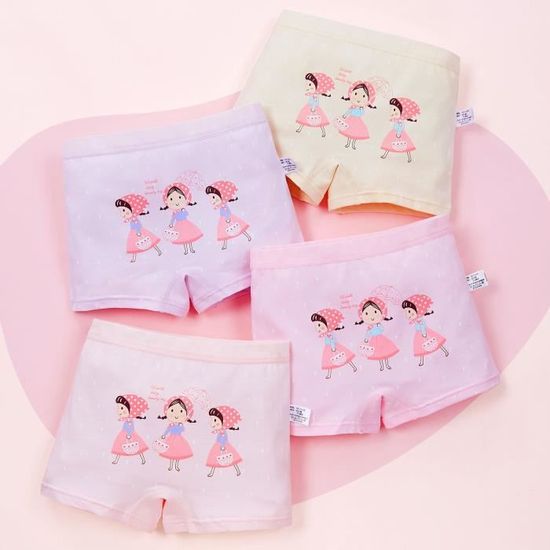 LeQeZe Culotte Fille 12 Pièces Coton Confortable Boxer pour Filles 2-3 Ans(Taille du Fabricant 100