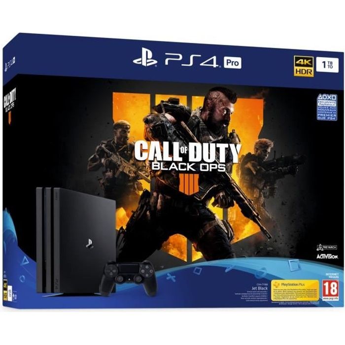 Console PS4 Pro 1To Noire/Jet Black + Call of Duty Black Ops 4 - PlayStation Officiel