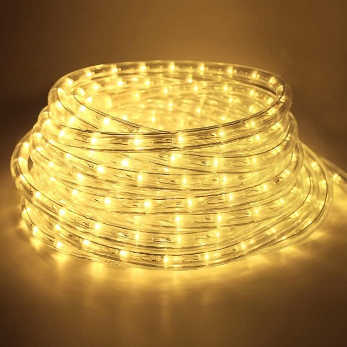 14M Tube Lumineux Extérieur LED , LED Tube lumineux Blanc Noël, Mariage, Fête,Salle de Séjour, LED Tuyau Bande IP65,Blanc Chaud
