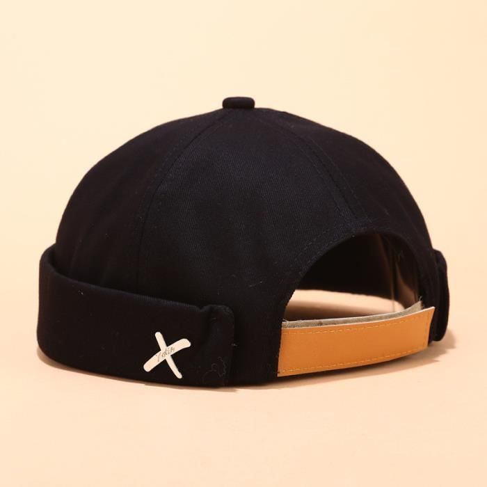 CASQUETTE Hommes Femmes Chapeau Casual Docker marin Mécanicien brimless Chapeau de couleur solide LTA90610082BK_666