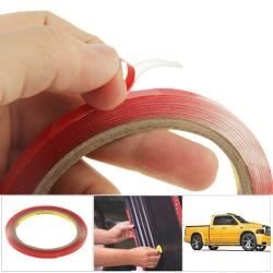 Ruban adhésif double face transparent pour voiture 3 Pièces Universel 3M, largeur: 6mm (Rouge)