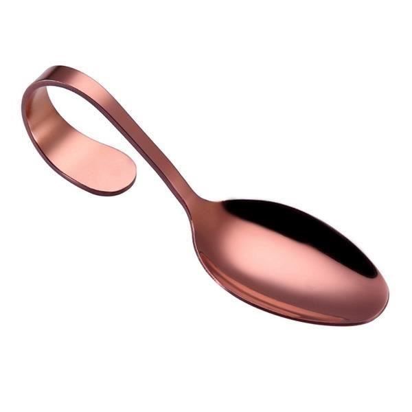 HT Rose D'Or Créative en Acier Inoxydable 010 Service Cuillère Couverts Poignée Incurvée Cuillère Hôtel Cuillère - HTTS823A2333
