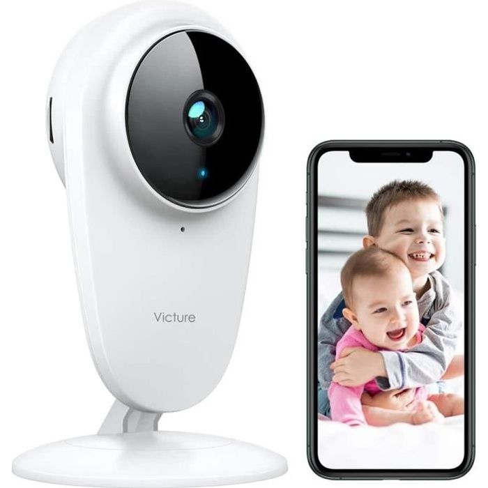 Victure Caméra Bébé Babyphone Caméra Moniteur Caméra de WiFi Surveillance 1080P Caméra WiFi sans Fil, avec Vision Nocturne Détection
