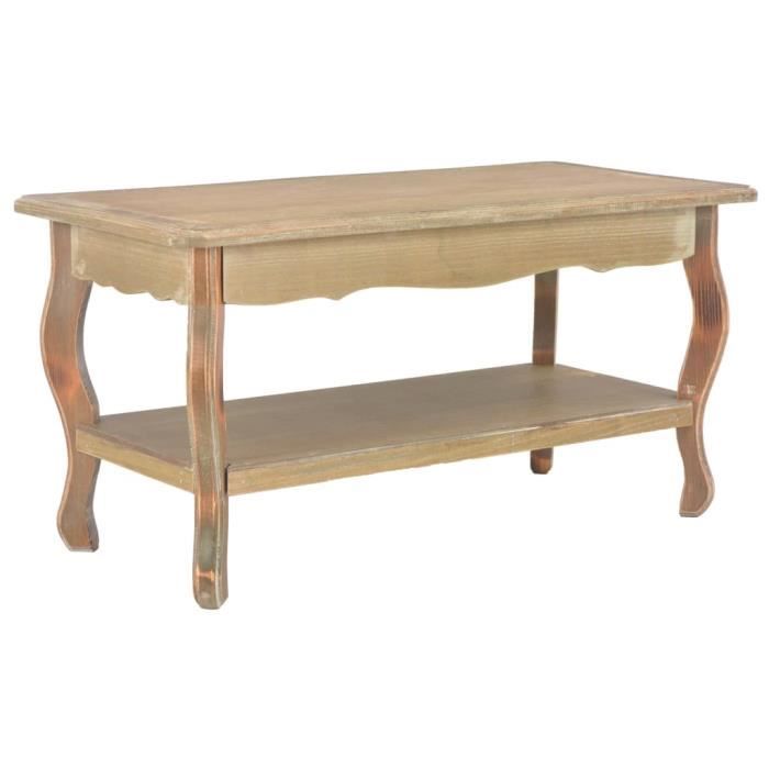 Table basse en Bois de pin massif - 87,5 x 42 x 44 cm (L x l x H) - avec 1 Tiroir - Design classique pour Salon,Chambre