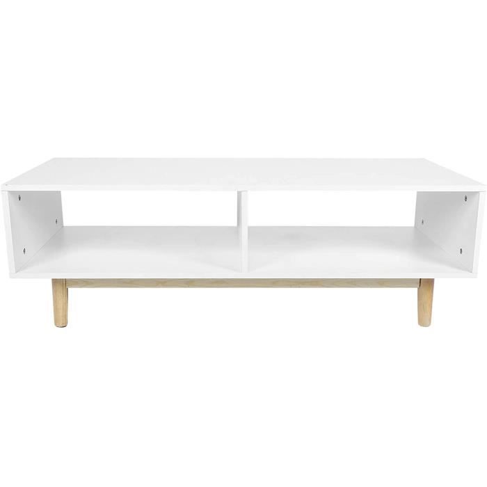 MEUBLE TV Dioche Meuble TV Bas Blanc Petit Meuble TV en Bois Meuble TV Meuble TV Porte Bois Blanc 48 x 1205 x 40 cm26