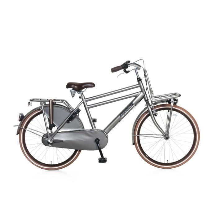 Vélo Fille Garçon Popal Daily Dutch Basic 24+ 24 Pouces Shimano Nexus 3 LED Phares Padlock Gris 95% Assemblé