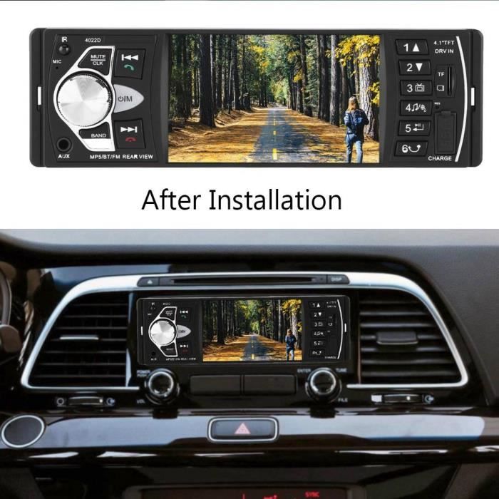 LIZ® 4.1'' HD Lecteur MP5 Bluetooth de Voiture Radio FM Caméra de Recul Avec Télécommande