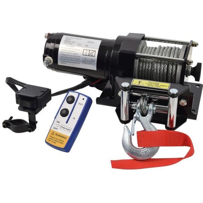 AUTOBEST Treuil électrique 4x4 12 V - 1,36T- Câble acier 9 m