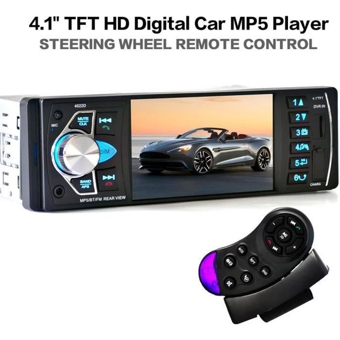 Car Stereo 4.1 Pouces lecteur HD MP5 écran Autoradio Bluetooth Lecteur Vidéo Support USB/TF/AUX multimédia avec Télécommande