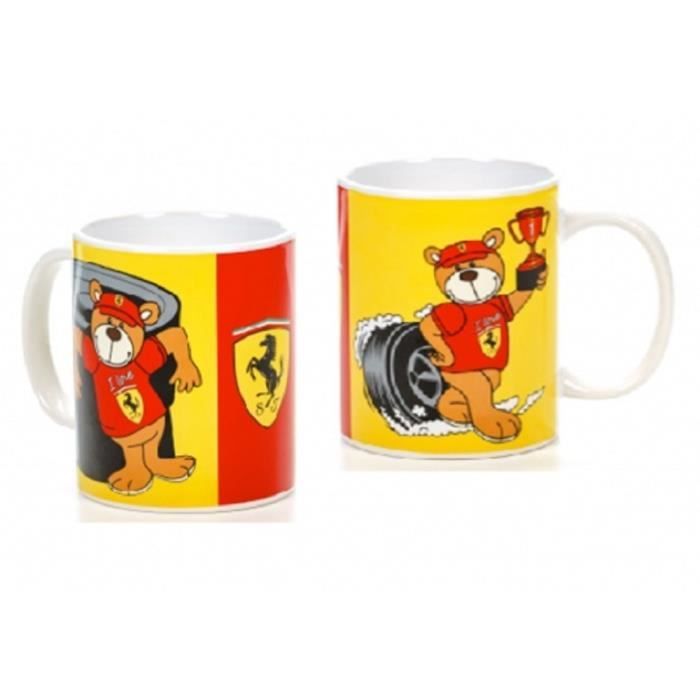 MUG Ferrari Racing Teddy Formula One 1 F1 rouge & Yellow Comes in Gift Box FR