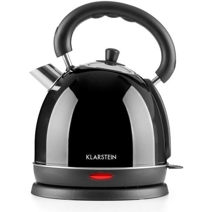 Klarstein Teatime - Bouilloire électrique en acier inoxydable de 1,8L au style rétro - chauffe rapide avec puissance de 1850W