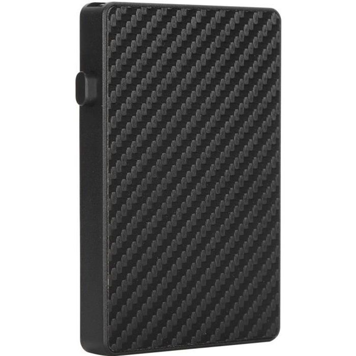 Qiilu Porte-cartes Porte-carte de visite antivol Étui d'identification de carte de crédit anti-magnétique portable pour RFID(Noir