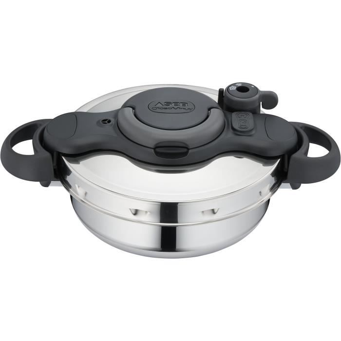 SEB P4665400 Autocuiseur Cocotte-minute Clipsominut Duo Gourmet - 5L - Tous feux dont induction - Fabriqué en France - Inox