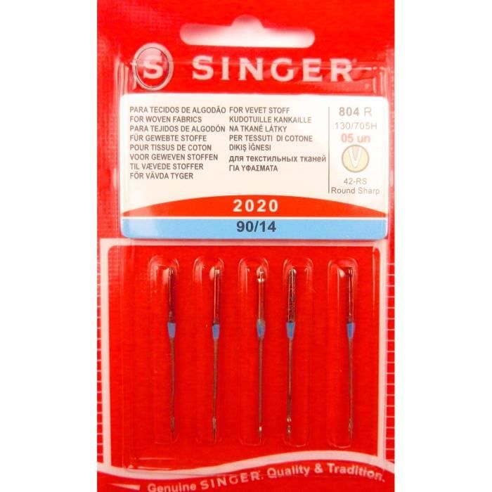 5 Aiguilles pour machine à coudre à 2020 épaisseur 90 substances pour tissage 14/130/705