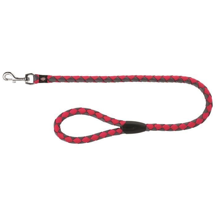 TRIXIE Cavo laisse S–M : 1 m - ø 12 mm - Fuchsia et gris graphite - Pour chien