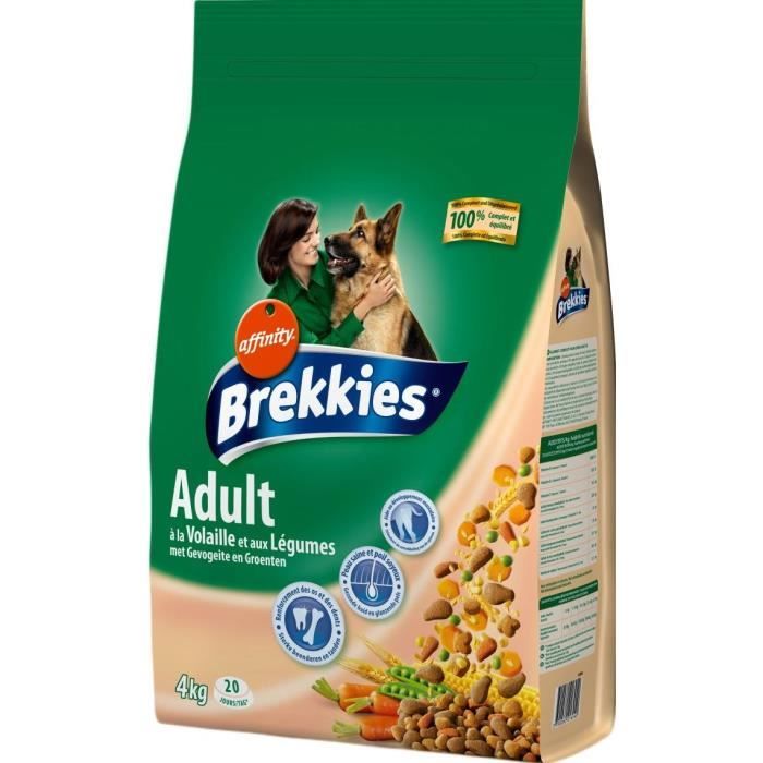 BREKKIES Croquettes à la volaille Mutlicroc - Chien - 4 Kg