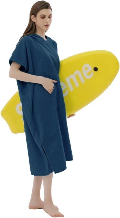 Poncho De Changement Pour Plage/Piscine - Cape Serviette à Capuche, Polyester, Longueur 120 Cm - Pour Se Changer Discrètement En Extérieur - 6