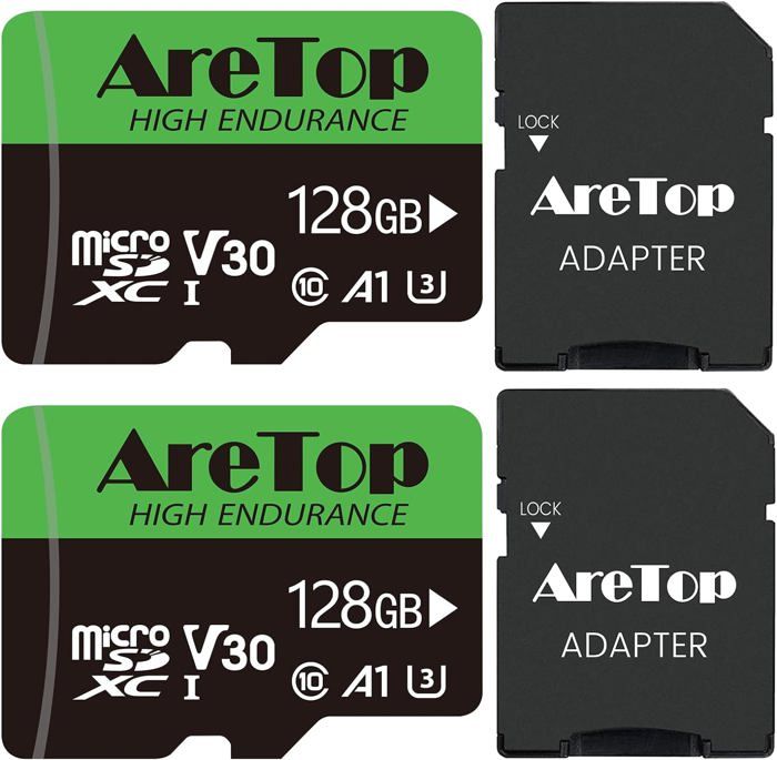 Carte Micro SD Pro 128 Go - Classe 10 UHS-3 - Avec Adaptateur SD - Noire