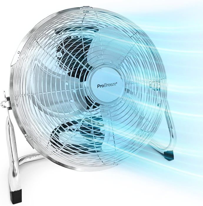 Ventilateur De Sol Pro Breeze 30.5cm - 120W, 3 Vitesses, Design Industriel | Pour Chantier, Bureau, Maison