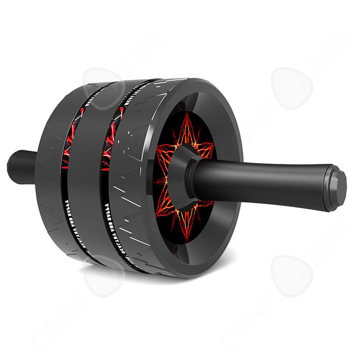 Roulette Abdominale Silencieuse - Équipement Fitness Maison - Acier Inoxydable + TPR - Pour Abdos, Bras, Endurance - Noir