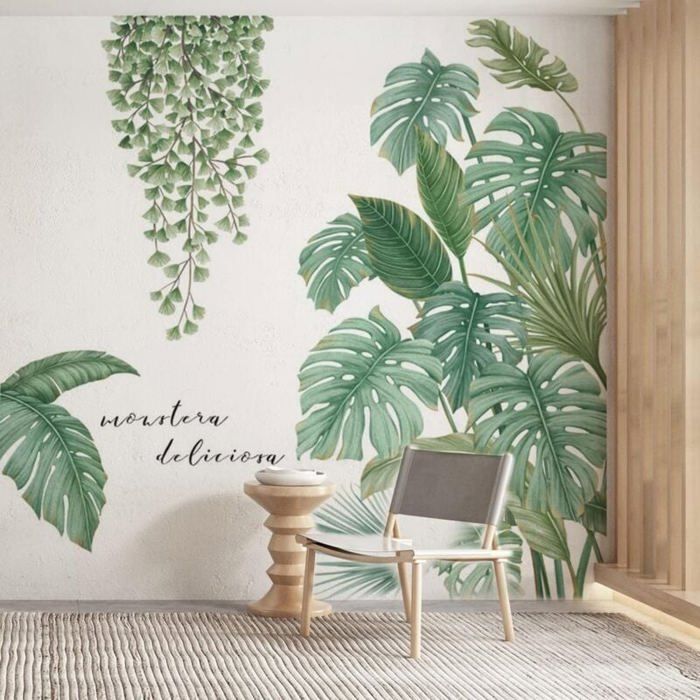 SHUCHING Stickers Muraux Feuilles Tropicales - Décoration Murale Plantes Vertes Vigne