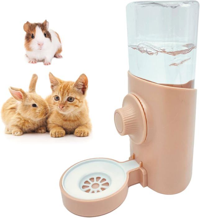 Meilleurs prix pour Bouteille d'eau pour lapin,distributeur d'eau suspendu pour petit animaux,mangeoire automatique,fontaine d'eau pour cage,rose,21oz